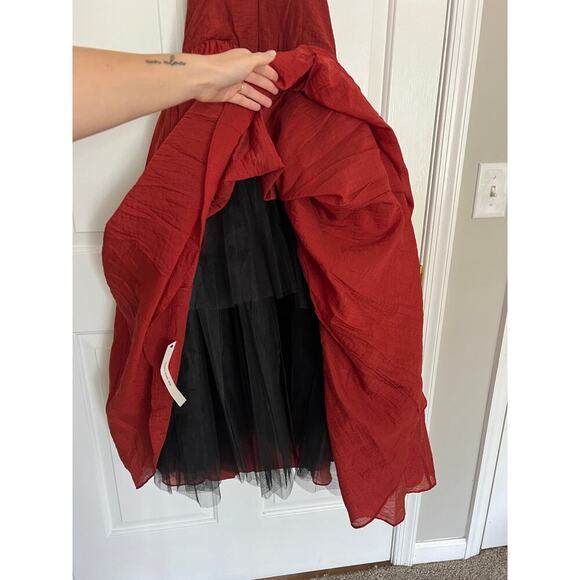 NWT Reformation Rosy Dress in Rusty Red Size 6 Wedding Guest Black Tie - Picture 7 of 9